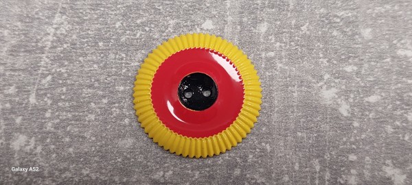 Kokarde Reuss gelb - rot - schwarz zum annähen, Metall