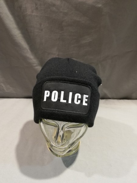 Polizei Britisch Strickmütze/ Rollmütze POLICE mit Abzeichen Größe 54-62 - NEU