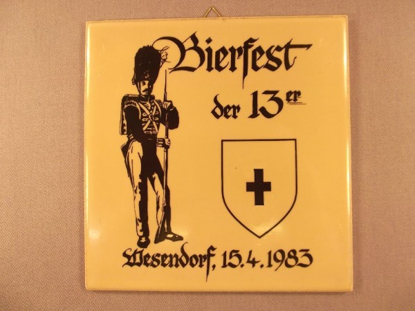 Wandkachel Bierfest der 13er Wesendorf 15.4.1983