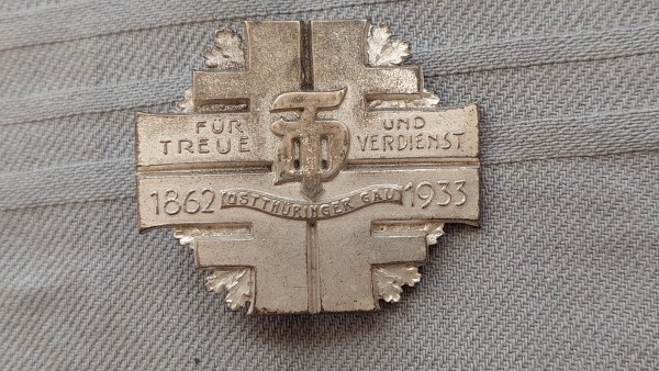Deutscher Turnerbund Ostthüringer Gau Für Treue und Verdienst 1862 1933
