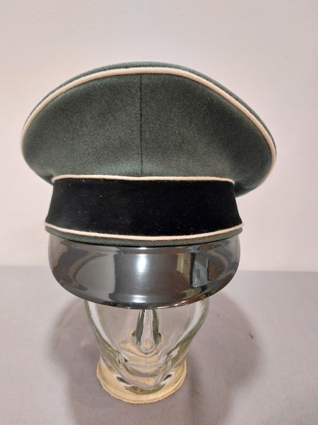 Waffen XX Schirmmütze Elite feldgrau Trikot Samtbesatz, Kunststoffschirm Größe 63