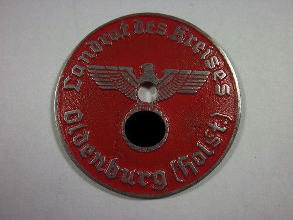 3.Reich Steuermarke KFZ Kennzeichen Plakette Oldenburg (Holst.)