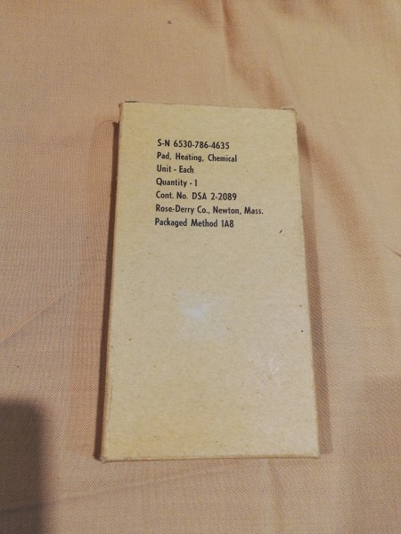 US Pad Heating Chemical Vietnamzeit gestempelt 1962 - MRE Heater