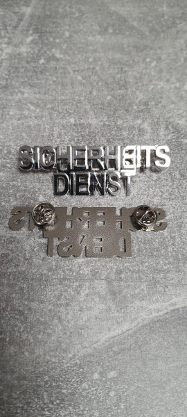 Schulterklappenauflage SICHERHEITSDIENST silber, Metall