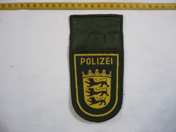 Baden-Wuerttemberg: Armabzeichen, Polizei Baden-Württemberg, grün, maschinengestickt mit Bleistifthalter