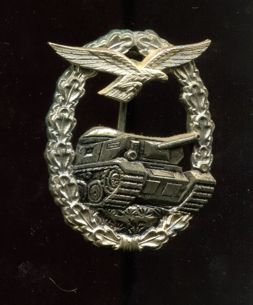 Orden 1939 / 1957 Panzerkampfabzeichen der Luftwaffe in Silber frühe Fertigung