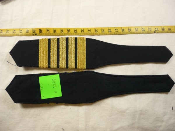 Hessen: Schulterklappen Wasserschutzpolizei Hessen, 5 goldene Streifen 12- 8- 8- 8- 12mm, ohne Knopfloch oder Druckknopf