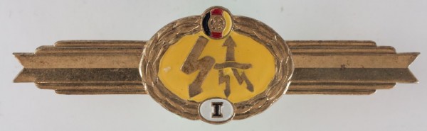 Klassifizierungsabzeichen,Qualifizierungsspange, für Nachrichten-, Funkmeß-, Waffenleit-, und Führungs- technik sowie Technik funkelektronischen Kampfes, Stufe 1 Bild ist ein Muster