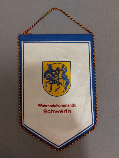 DDR Tischfahne/ Tischwimpel 25 Jahre Nationale Volksarmee Wehrkreiskommando Schwerin