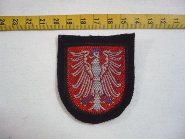 Hessen: Barettabzeichen, Polizei Frankfurt, Stadt Frankfurt/ Main, Hilfspolizei, Ordnungsdienst usw., gewebt
