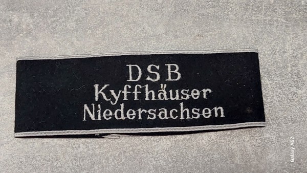 Ärmelband DSB Kyffhäuser Niedersachsen weiß auf schwarz