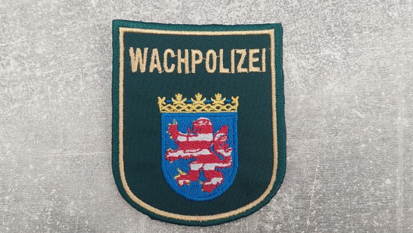 Polizei Hessen Armabzeichen Wachpolizei grün maschinengestickt