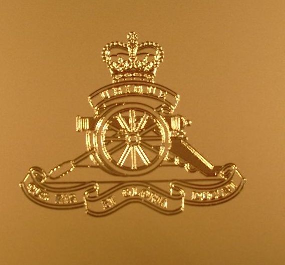 Hosengürtel Royal Artillery, silber mit Gravur