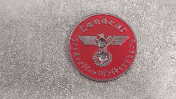 3.Reich KFZ-Zulassungsplakette - Ost Sternberg entnazifiziert