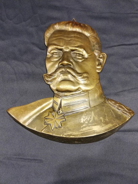 Deutsches Reich Wandrelief Generalfeldmarschall von Hindenburg in Metall