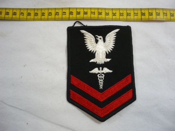 Armabzeichen für Jacken, Dienstgrad mit Laufbahnabzeichen, HM Hospital Corpsman, Petty Officer Second Class 