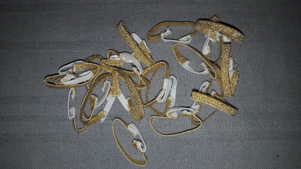 Aufschiebeschlaufe, Flachlitze 4cm - 5cm Durchgangsweite 4mm breit, gold