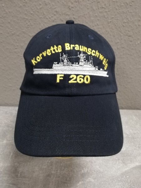 Baseballcap Korvette Braunschweig F260 blau flache Form