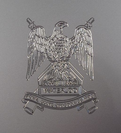 Hosengürtel Royal Scotts Dragon Guards, silber mit Gravur