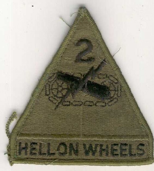Armabzeichen 2nd Armored Division, tarnfarben ( OD )