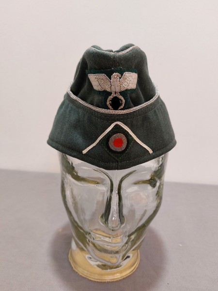 Wehrmacht Schiffchen M38 Offizier Hersteller Lubstein feldgrau Größe 58 mit Effekten