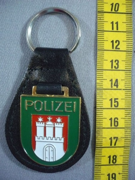 Schlüsselanhänger Polizei Hamburg Armabzeichen Metall Anhänger 