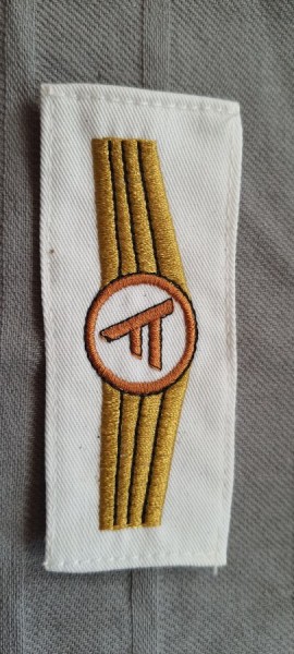 Tätigkeitsabzeichen Führungsdienstpersonal in bronze mit gold maschinengestickt auf weiß