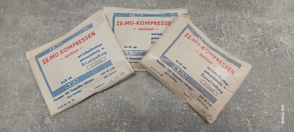 DDR ZE-MU-Kompressen von 1984 - 3Stück