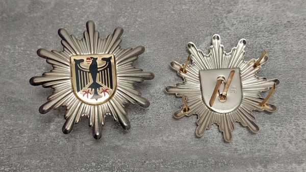 Mützenstern BGS Metall in zweiteilg silber - NEU Bundespolizei