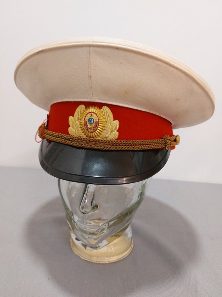 UDSSR Russland Schirmmütze Sommerausführung - Größe 58 - Offizier - Miliz - hergestellt 1987