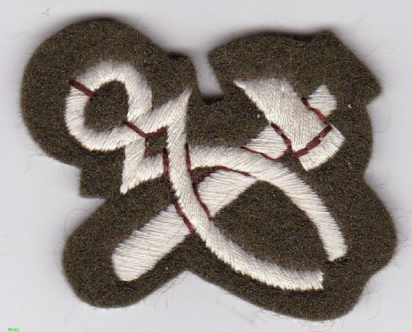 Armabzeichen Armourer- Artificer- Fitter usw weiß auf grün