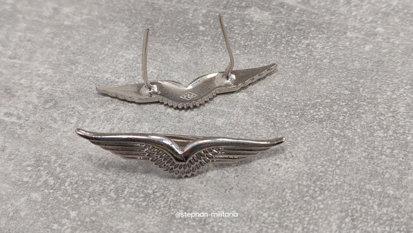Bundeswehr Luftwaffe Mützenabzeichen Doppelschwinge verchromt 2 Splinte