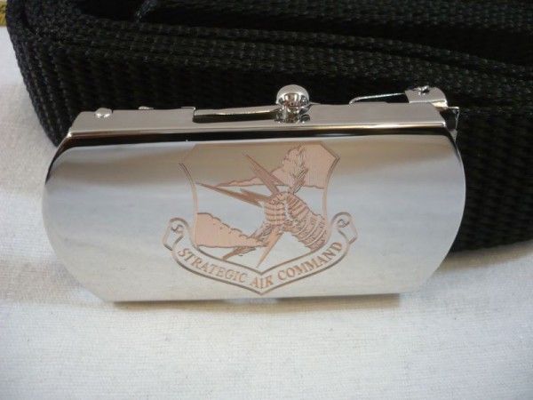 Hosengürtel Strategic Air Command, silber mit Gravur