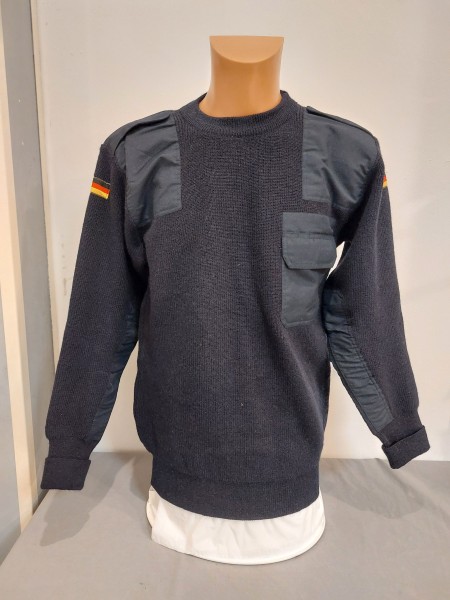 Bundeswehr Pullover Blau Größe 54 - 80% Wolle 20% Polyamid Original