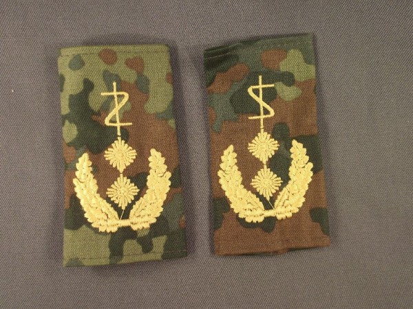 Rangschlaufen, Generalstabszahnarzt, gelb auf Flecktarn, Dental Medizin