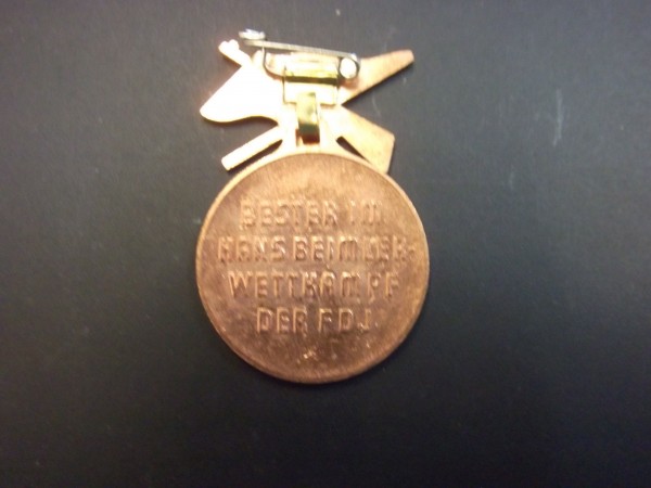 Medaille FDJ Hans Beimler Bronzefarben