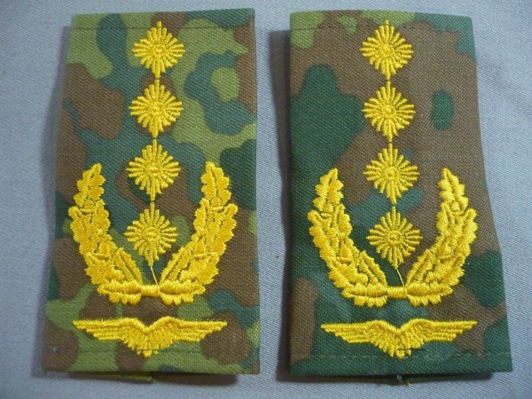 Rangschlaufen General gold auf flecktarn mit Schwinge