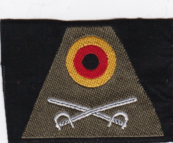 Kokarde für Schiffchen mit gekreuzten Schwertern in oliv gewebt für Mannschaften der Luftwaffe