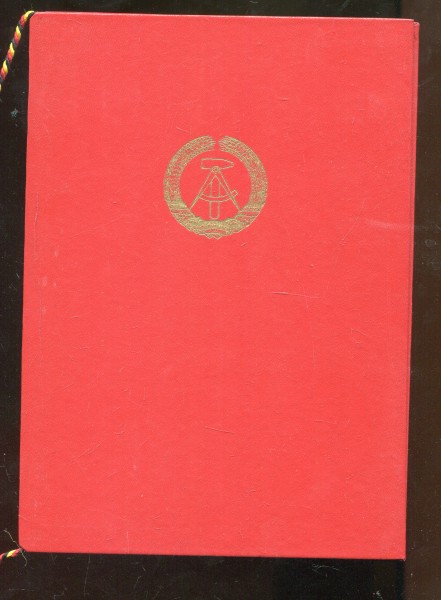 DDR Urkundenmappe mit Staatsemblem A5 - rot 21,5cm x 15,5cm