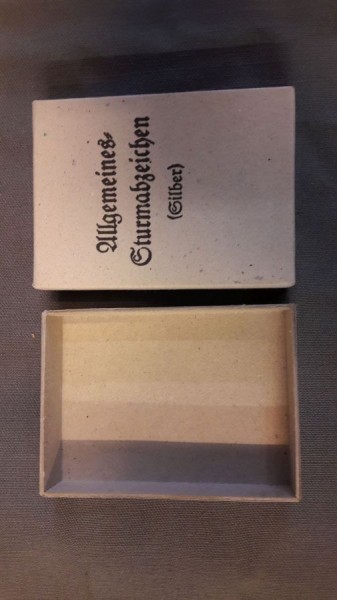 Verleihungs Schachtel Allgemeines Sturmabzeichen silber Verleihungsschachtel