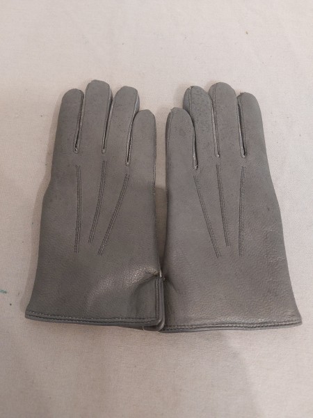 Bundeswehr Handschuhe Fingerhandschuhe gefüttert Leder grau Größe 7 1/2 - Original