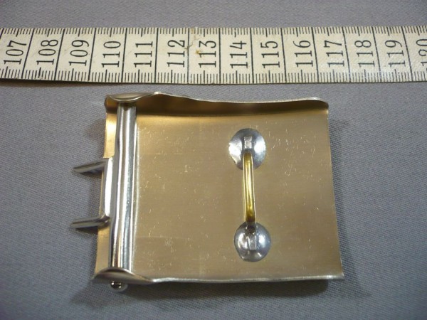 Koppelschloss ohne Auflage Messing vernickelt poliert, 45mm