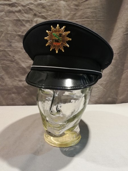 Polizei Sachsen-Anhalt Schirmmütze Neue Art mit blauen Deckel Grösse 57
