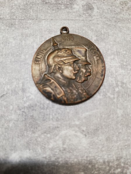 Deutsches Reich / Österreich tragbare Medaille 1914 EINIG UND STARK - GOTT MIT UNS