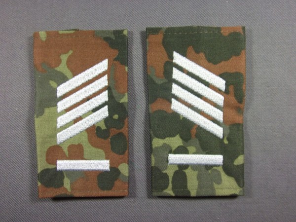 Rangschlaufen Stabsgefreiter UA, weiß auf Flecktarn