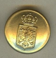 Preussen: Knopf, 22mm für den Beamtenrock Preussen,  vergoldet auf original Prägewerkzeug hergestellt