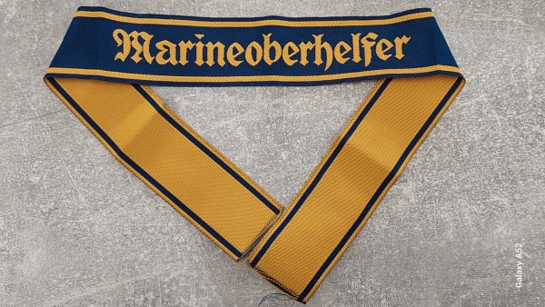 Ärmelband Marineoberhelfer, gewebt gelb auf blau