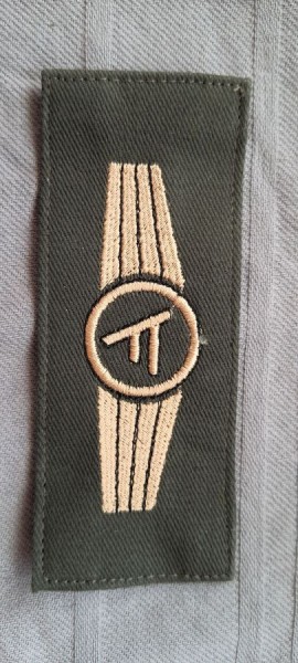 Tätigkeitsabzeichen Führungsdienstpersonal in ganz bronze maschinengestickt auf oliv