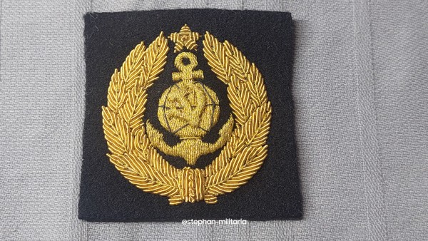 UdSSR Mützenabzeichen für Offiziere Flussschiffahrt 1970er-80er Jahre handgestickt
