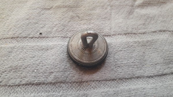 Knopf 22mm blaugrau mit Knoten ähnlich XJ 2.WK lange Öse für Lederjacken auch gut für Trachten
